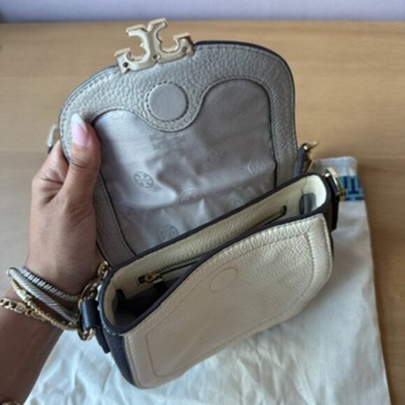 Women's Tri-Color White, Grey, Black Tory Burch Crossbody Bag with Dust Bag - Picture 7 of 16